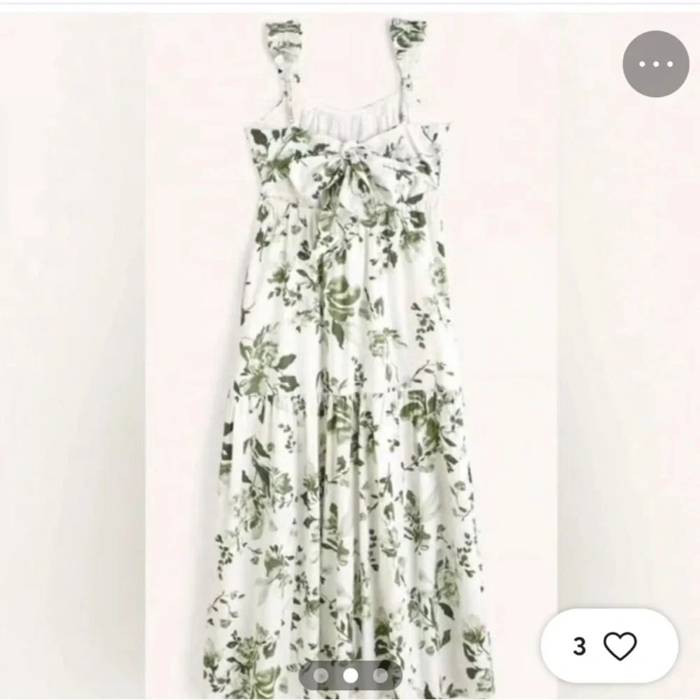 Abercrombie & Fitch Green Floral Midi Dress - Picture 3 of 3
